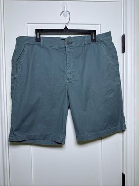 Hudson Jeans Teal Flat-Front Cotton Chino Shorts